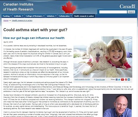 CIHR highlights gut bacteria research in new online feature