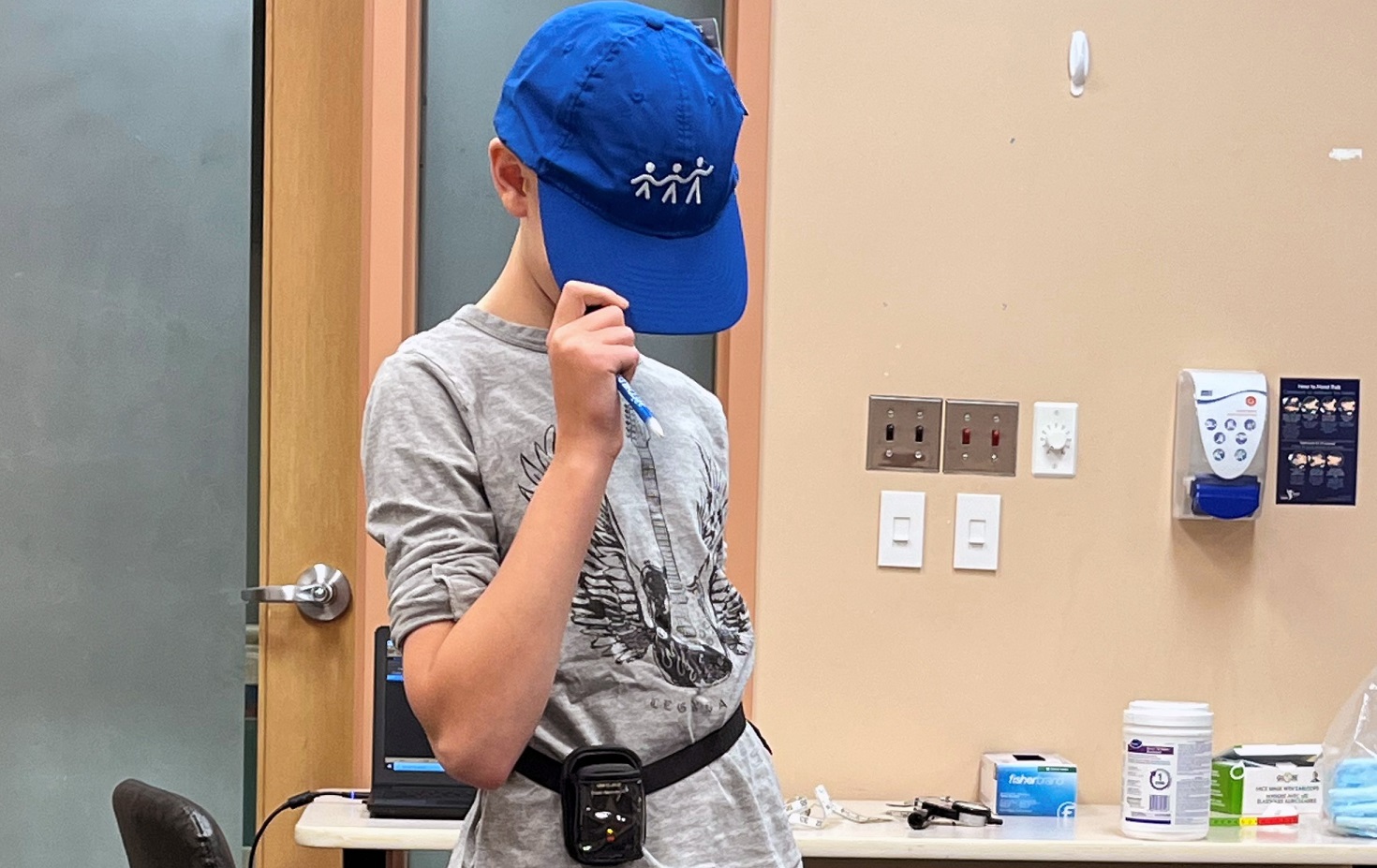 Manitoba: Owen posing in his new CHILD swag and Acc/GPS device