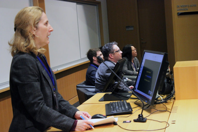 Elinor Simons moderates a panel